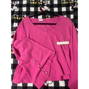 Abound Hot Pink Bell Sleeve Blouse